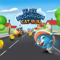 Play game Blue Mushroom Cat Run now!