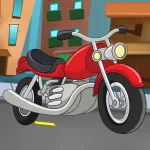 PLay Cartoon Motorbike Jigsaw now!